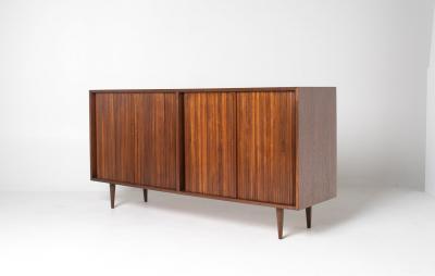  Glenn of California Milo Baughman Double Tambour Door Credenza for Glenn of CA
