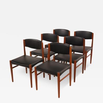  Glostrup M belfabrik Set of Six Scandinavian Modern Teak Dining Chairs by Glostrup Mobelfabrik