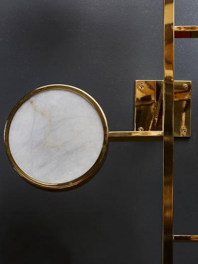  Glustin Luminaires Alabaster Lenses and Brass Flush Mount by Glustin Luminaires