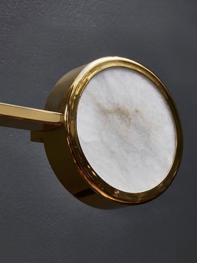  Glustin Luminaires Alabaster Lenses and Brass Flush Mount by Glustin Luminaires