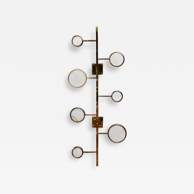  Glustin Luminaires Alabaster Lenses and Brass Flush Mount by Glustin Luminaires
