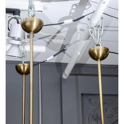  Glustin Luminaires Alabaster and Brass Globes Pendant
