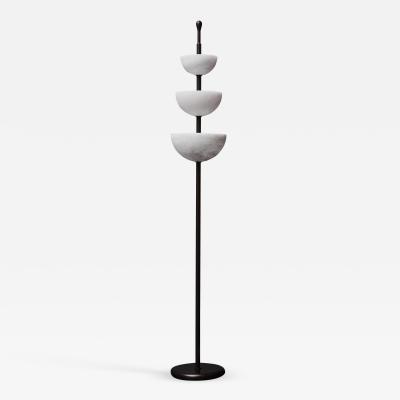  Glustin Luminaires Brass and Alabaster Cups Floor Lamp by Glustin Luminaires