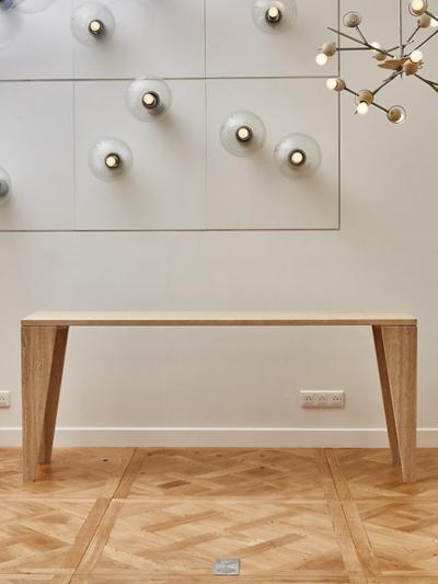  Glustin Luminaires Contemporary Travertine Console by Glustin Luminaires