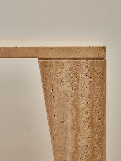  Glustin Luminaires Contemporary Travertine Console by Glustin Luminaires
