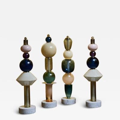  Glustin Luminaires Glass Totem Table Lamps by Glustin Luminaires