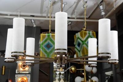  Glustin Luminaires Glustin Luminaires Creation Brass Chandelier with Alabaster Sconces