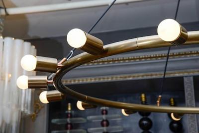  Glustin Luminaires Glustin Luminaires Creation Brass Hoop Chandeliers
