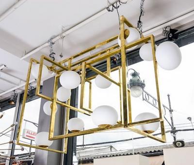  Glustin Luminaires Glustin Luminaires Creation Rectangular Chandelier with Globes