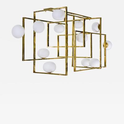  Glustin Luminaires Glustin Luminaires Creation Rectangular Chandelier with Globes