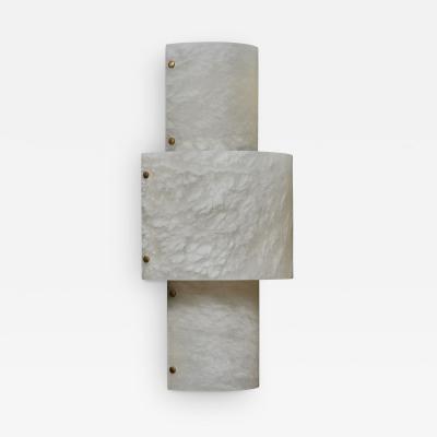  Glustin Luminaires Half Cylinder Alabaster Wall Sconces