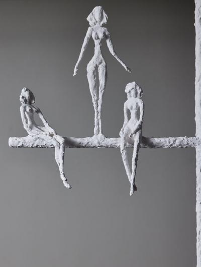  Glustin Luminaires Linear Plaster Chandelier with Characters by Glustin Luminaires