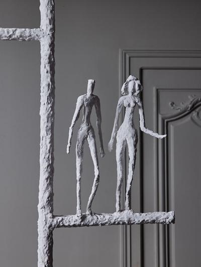  Glustin Luminaires Linear Plaster Chandelier with Characters by Glustin Luminaires
