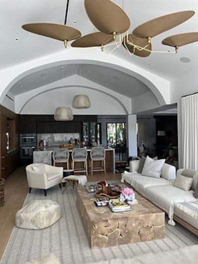  Glustin Luminaires Oval Brass and Parchment Chandelier by Diego Mardegan for Glustin Luminaires