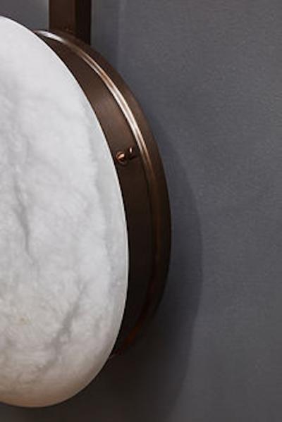  Glustin Luminaires Six Asymmetrical Arms Wall Sconce and Ceiling Lamp in Brass and Alabaster