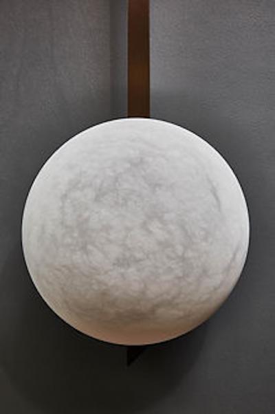  Glustin Luminaires Six Asymmetrical Arms Wall Sconce and Ceiling Lamp in Brass and Alabaster