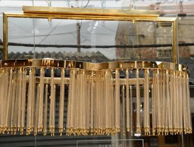  Glustin Luminaires Unique Glustin Luminaires Creation Brass and Glass Rods Chandelier