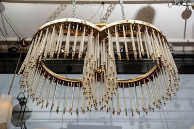  Glustin Luminaires Unique Glustin Luminaires Creation Brass and Glass Rods Chandelier