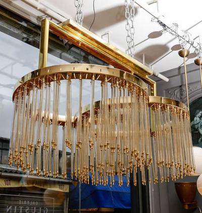  Glustin Luminaires Unique Glustin Luminaires Creation Brass and Glass Rods Chandelier