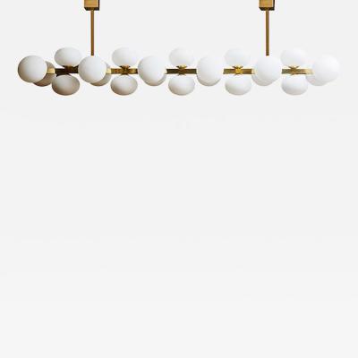  Glustin Luminaires Wide Brass Candlestick with Globes