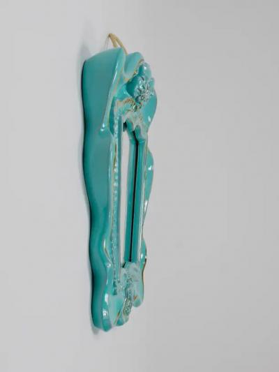  Gmundner Keramik Art Deco Theater Terracotta Wall Mirror by Gmundner Keramik Austria 1930s