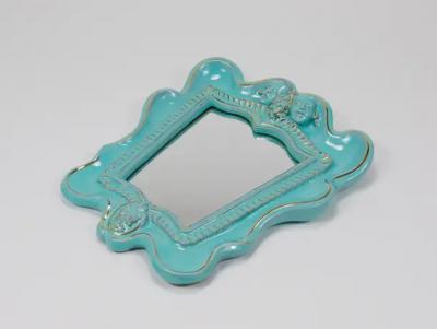  Gmundner Keramik Art Deco Theater Terracotta Wall Mirror by Gmundner Keramik Austria 1930s