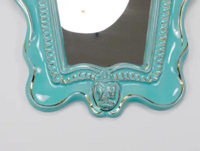  Gmundner Keramik Art Deco Theater Terracotta Wall Mirror by Gmundner Keramik Austria 1930s