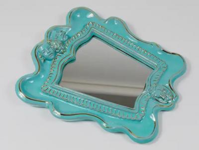  Gmundner Keramik Art Deco Theater Terracotta Wall Mirror by Gmundner Keramik Austria 1930s