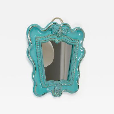  Gmundner Keramik Art Deco Theater Terracotta Wall Mirror by Gmundner Keramik Austria 1930s