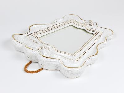 Gmundner Keramik Art Deco Theater Terracotta Wall Mirror by Gmundner Keramik Austria 1930s