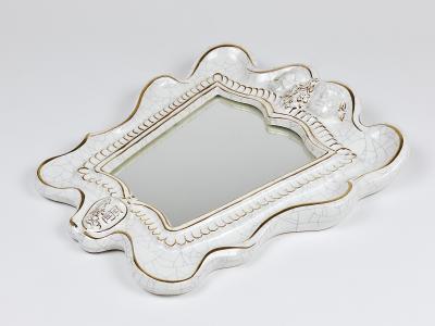 Gmundner Keramik Art Deco Theater Terracotta Wall Mirror by Gmundner Keramik Austria 1930s