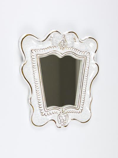 Gmundner Keramik Art Deco Theater Terracotta Wall Mirror by Gmundner Keramik Austria 1930s