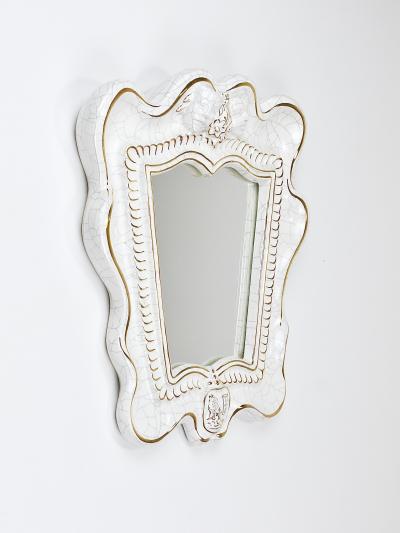 Gmundner Keramik Art Deco Theater Terracotta Wall Mirror by Gmundner Keramik Austria 1930s