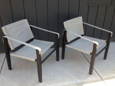  Gold Medal Pair 1950s Grey Leather Goldmedal Chair Co Chairs