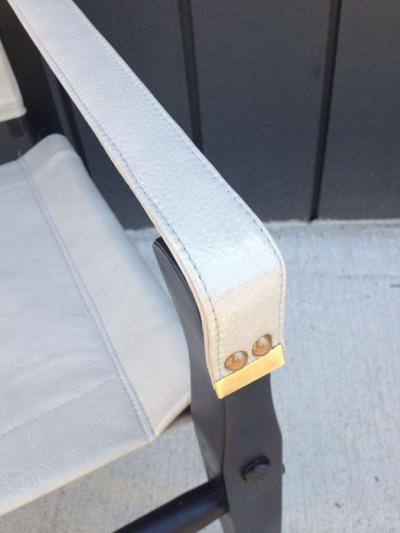  Gold Medal Pair of 1950s Grey Leather Goldmedal Chair Co Chairs Styel Kare Klimt