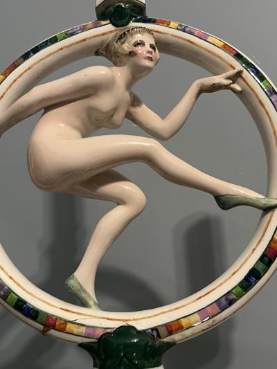  Goldscheider of Vienna ICONIC ART DECO NUDE FLAPPER CERAMIC LAMP BY GOLDSCHEIDER