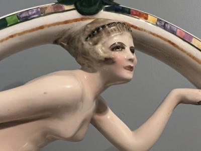  Goldscheider of Vienna ICONIC ART DECO NUDE FLAPPER CERAMIC LAMP BY GOLDSCHEIDER