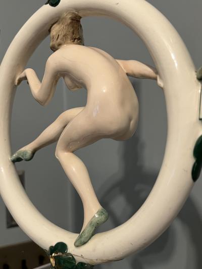  Goldscheider of Vienna ICONIC ART DECO NUDE FLAPPER CERAMIC LAMP BY GOLDSCHEIDER