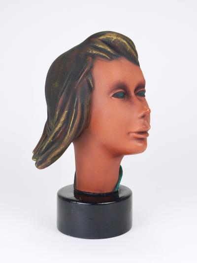  Goldscheider of Vienna Large Mid Century Female Bust Head Young Woman Terracotta Austria 1950s