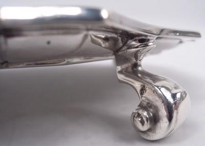  Goldsmiths and Silversmiths Company LTD English Edwardian Georgian Square Cartouche Salver Tray 1917