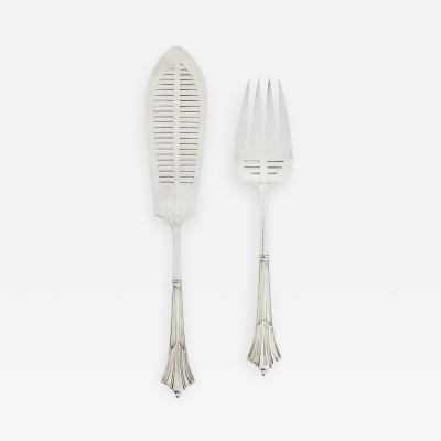  Goldsmiths and Silversmiths Company LTD Silver fish slice and fork by Goldsmiths Silversmiths Co Ltd