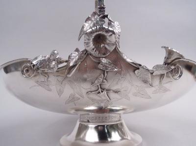  Gorham Manufacturing Co Antique Gorham Aesthetic Sterling Silver Calla Lily Basket 1874