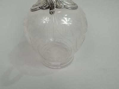  Gorham Manufacturing Co Antique Gorham Art Nouveau Sterling Silver Crystal Whiskey Decanter