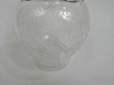  Gorham Manufacturing Co Antique Gorham Art Nouveau Sterling Silver Crystal Whiskey Decanter