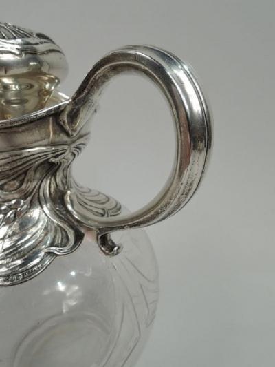  Gorham Manufacturing Co Antique Gorham Art Nouveau Sterling Silver Crystal Whiskey Decanter