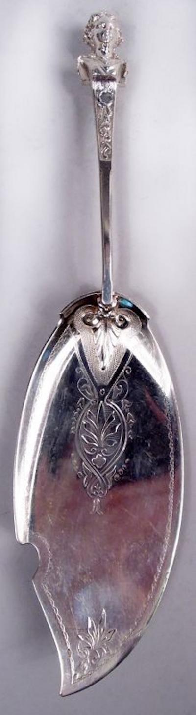  Gorham Manufacturing Co Antique Gorham Coin Silver Fish Slice in Classical Bust Pattern