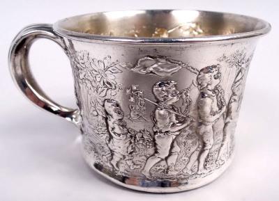  Gorham Manufacturing Co Antique Gorham Edwardian Sterling Silver Boy s Expedition Baby Cup