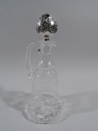  Gorham Manufacturing Co Antique Gorham Edwardian Sterling Silver Crystal Decanter