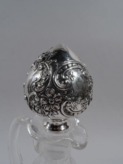  Gorham Manufacturing Co Antique Gorham Edwardian Sterling Silver Crystal Decanter