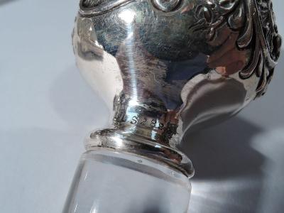  Gorham Manufacturing Co Antique Gorham Edwardian Sterling Silver Crystal Decanter